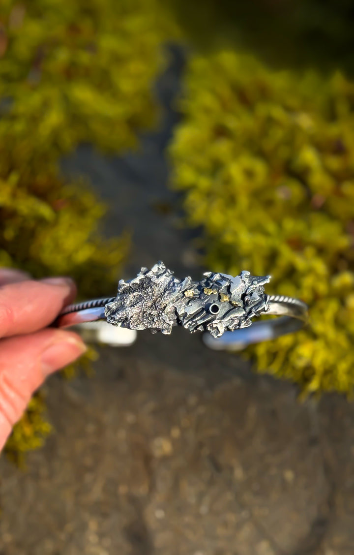 Terrain Silver & Gold Nugget Cuff