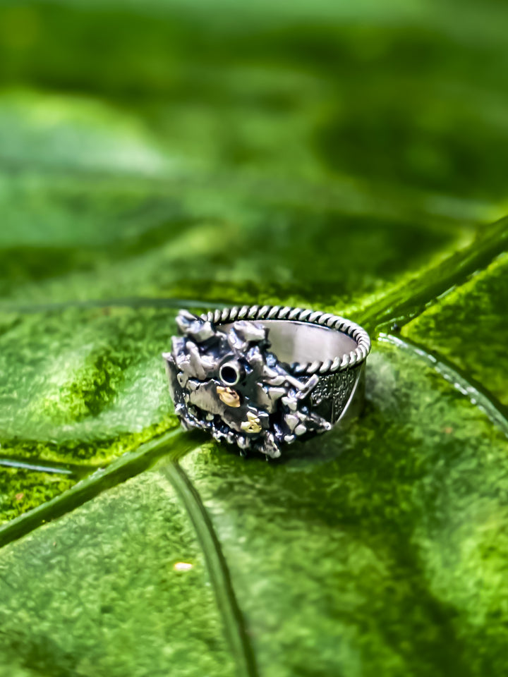 Tundra Silver & Gold Nugget Ring