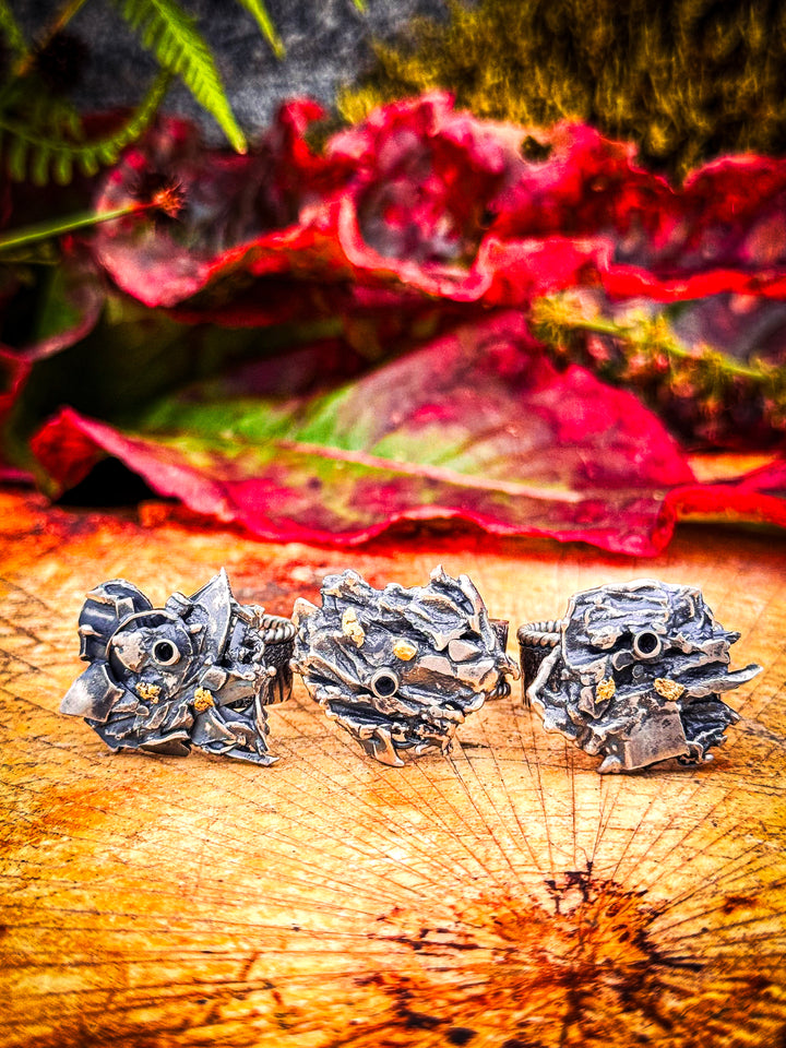 Tundra Silver & Gold Nugget Ring