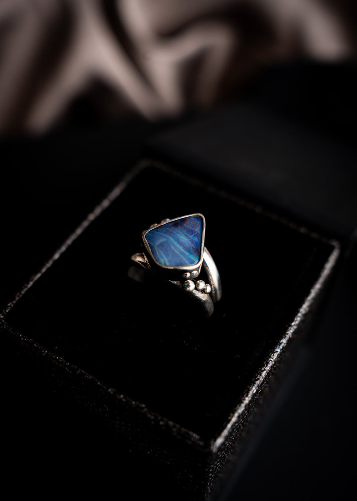 Custom Boulder Opal Split Shank Ring