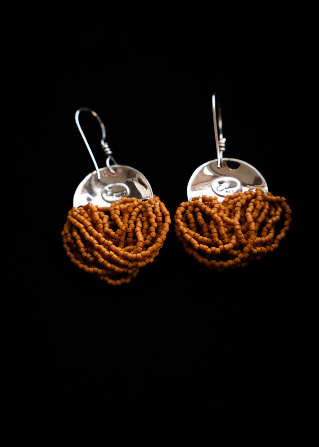Autumn Lore Swings - Mustard Beaded Earrings