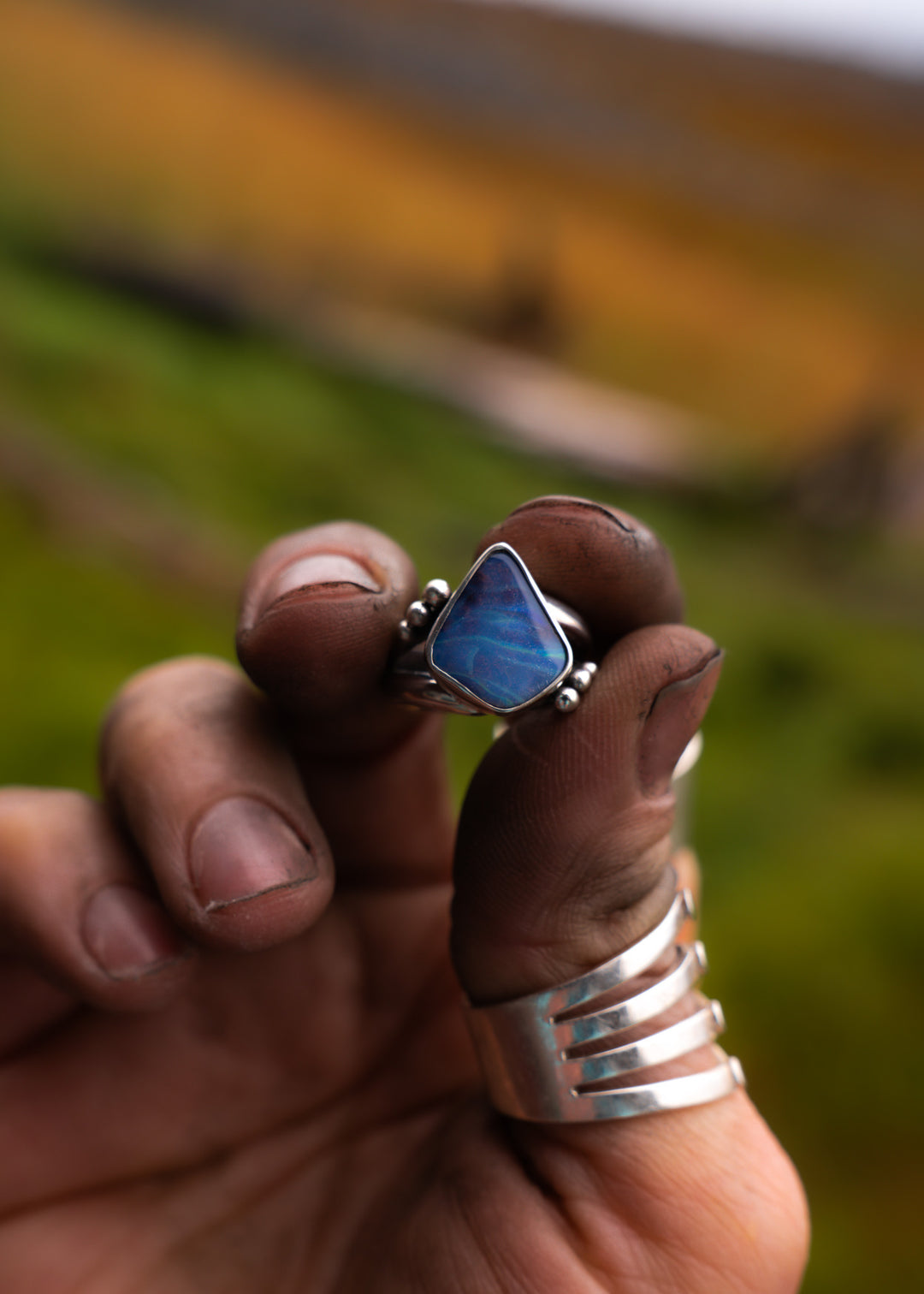 Custom Boulder Opal Split Shank Ring