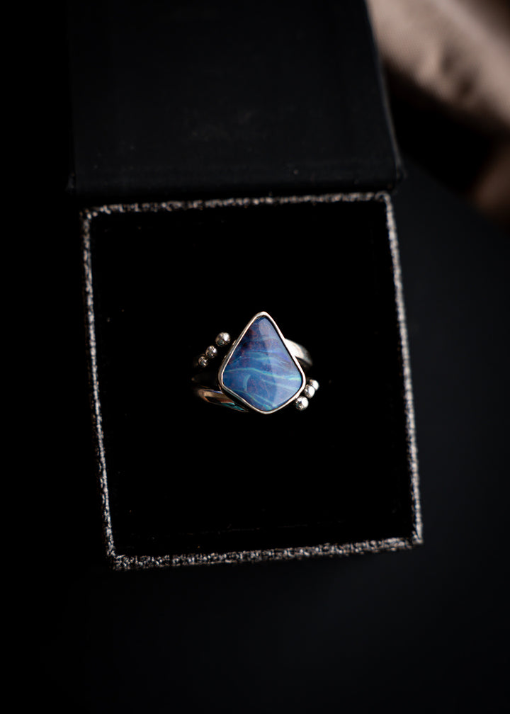 Custom Boulder Opal Split Shank Ring