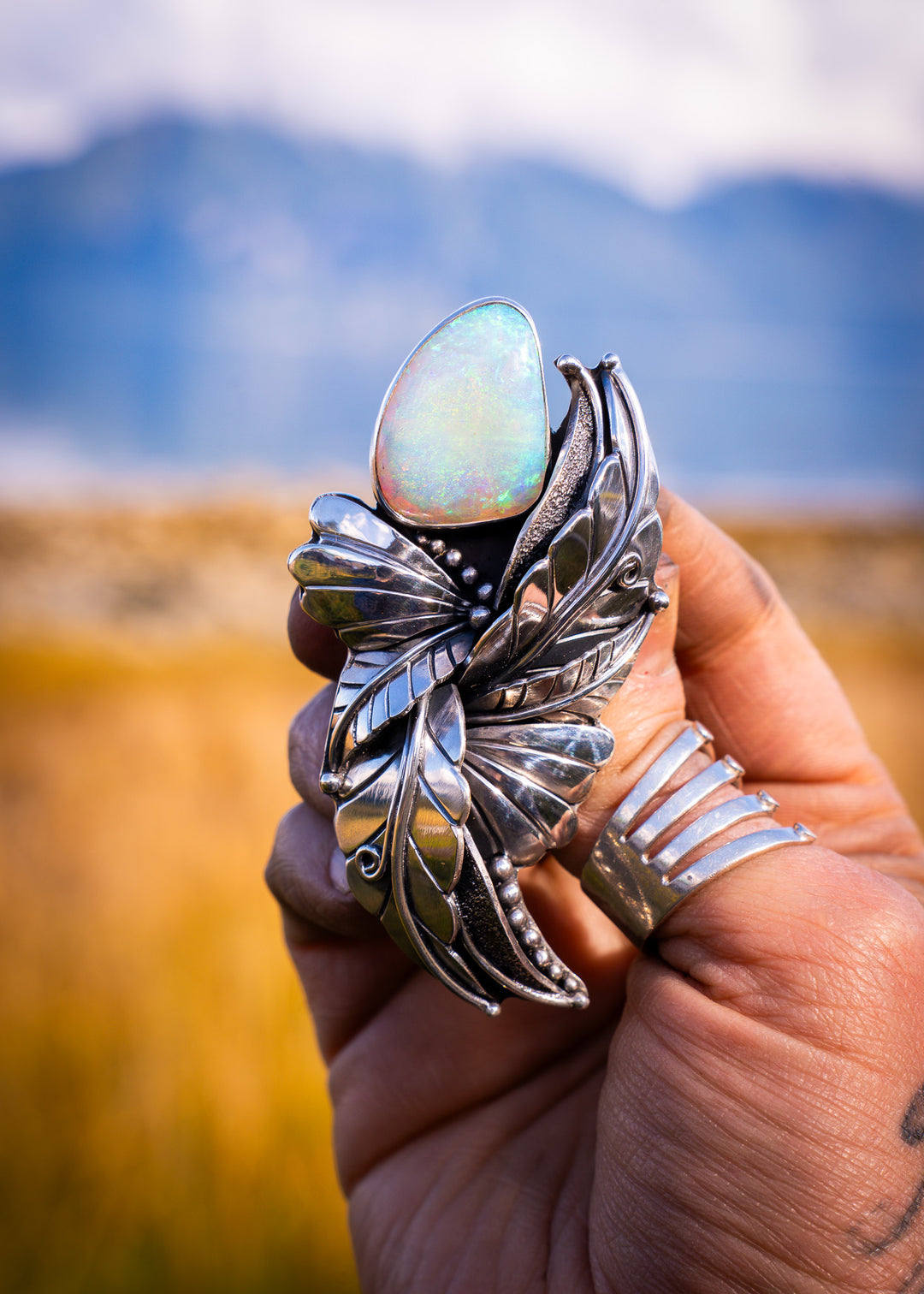 Pipe Opal Sterling Silver Heirloom Ring