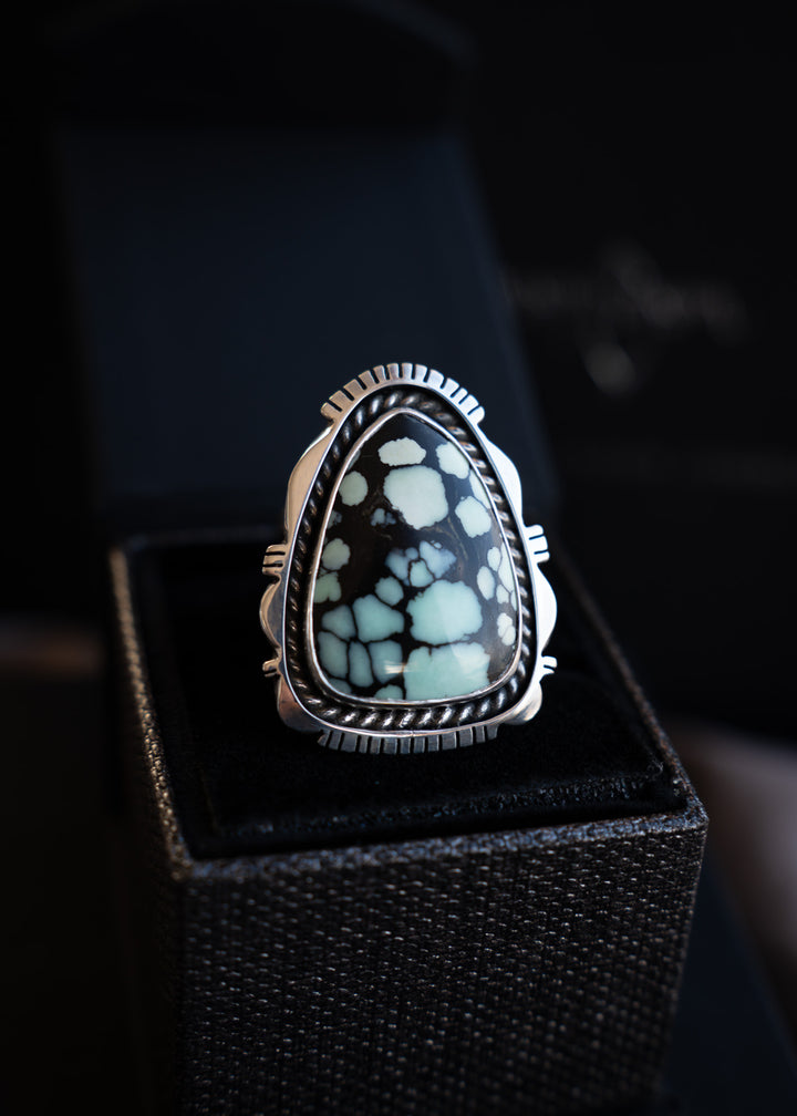 High Grade Desert Bloom Variscite Sterling Silver Heirloom Ring