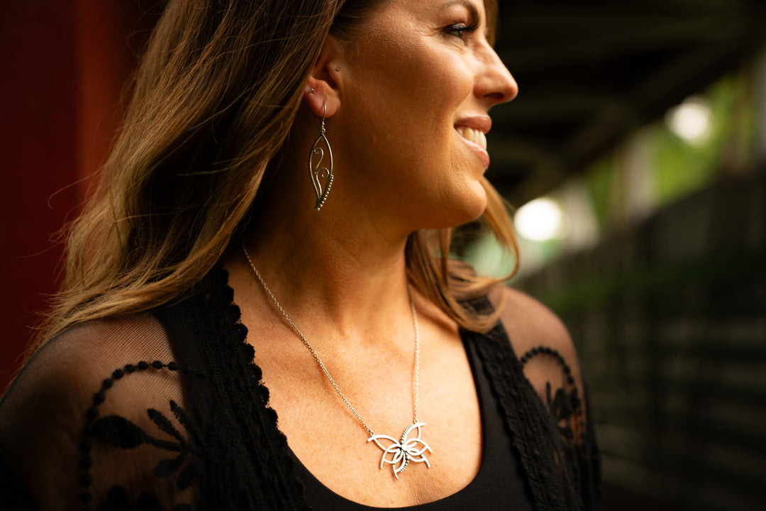 Duskfire | Sterling Silver Statement Leaf Earrings | Mewali Meadows