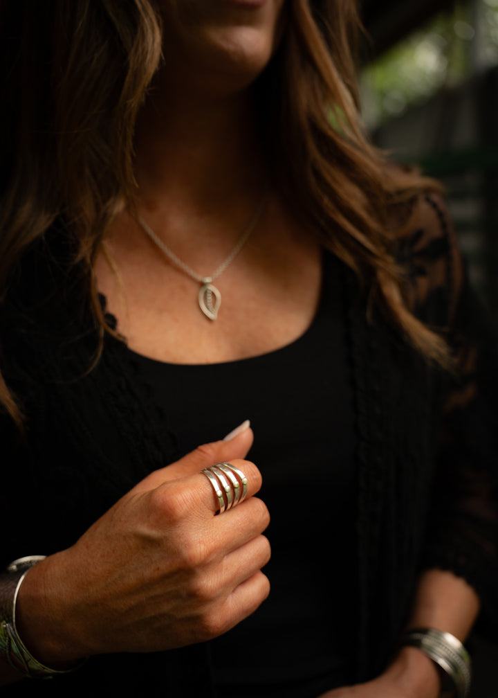 Echo | Sterling Silver Leaf Pendant | Mewali Meadows