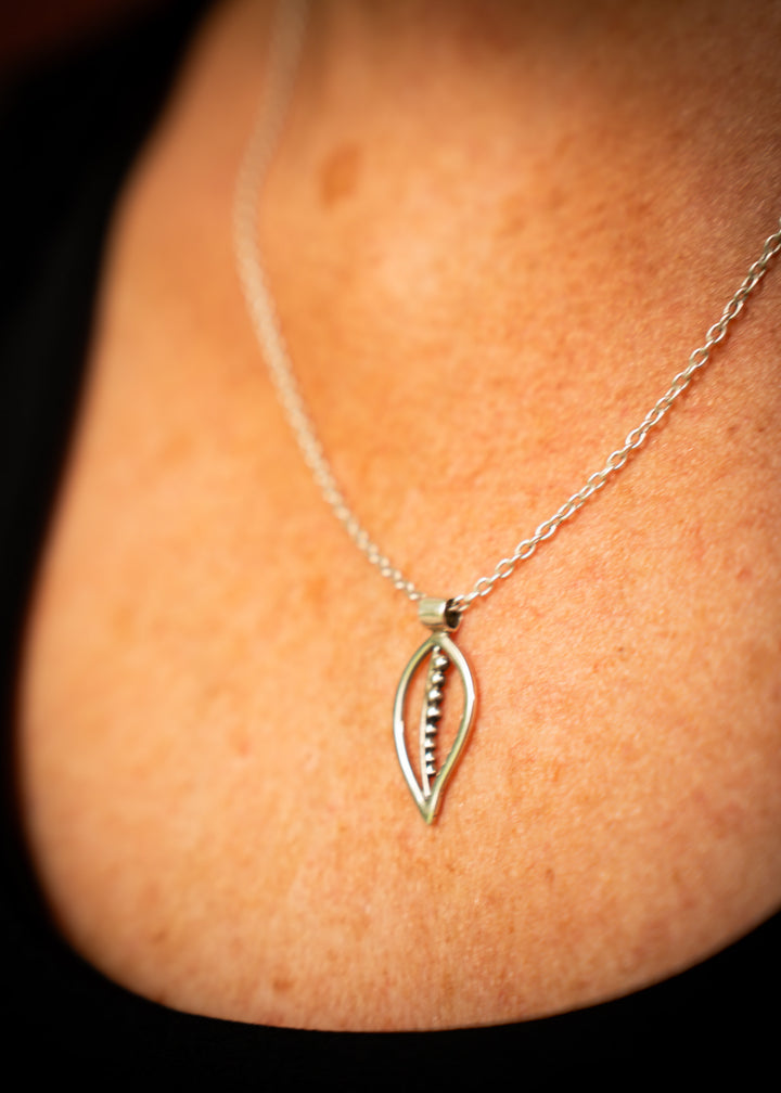 Echo | Sterling Silver Leaf Pendant | Mewali Meadows