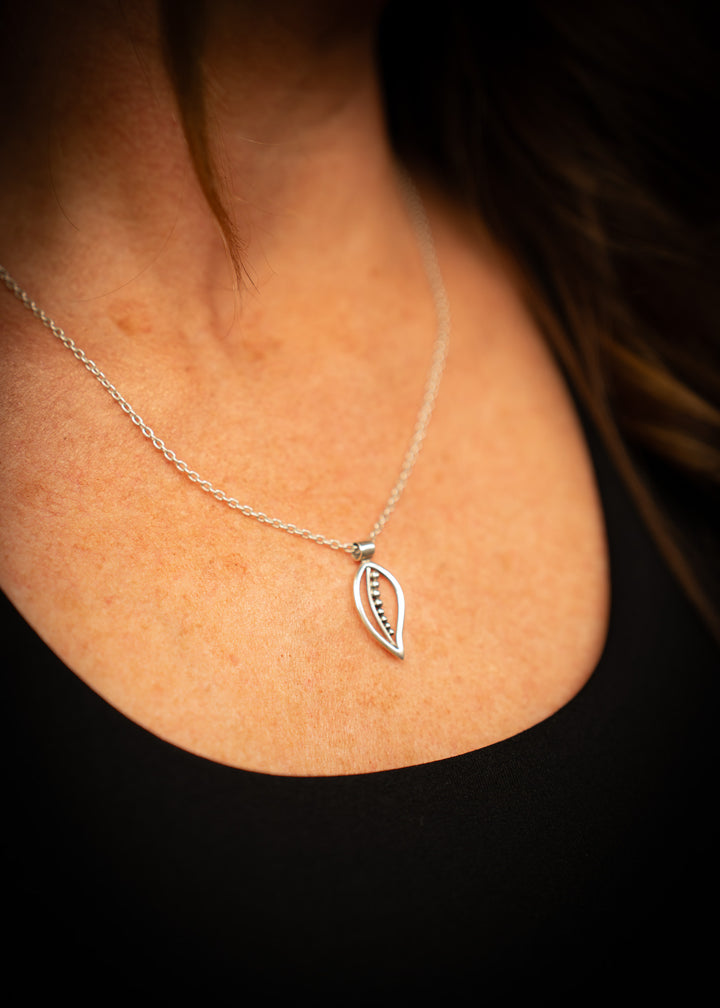 Echo | Sterling Silver Leaf Pendant | Mewali Meadows