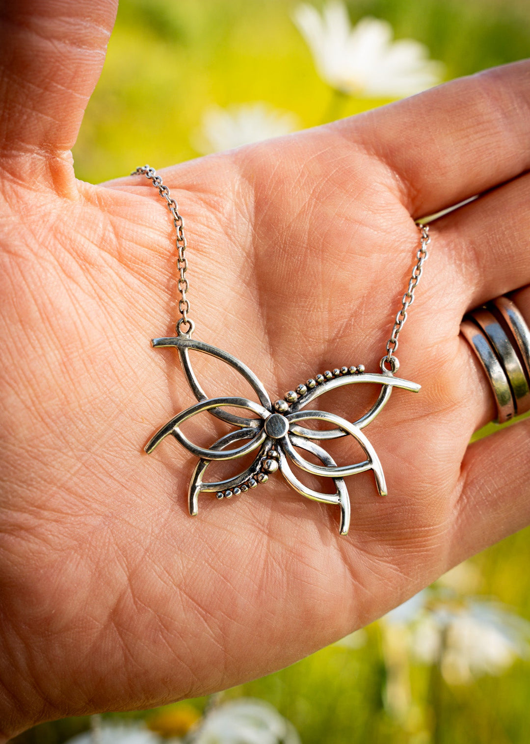 Firefly | Sterling Silver Winged Pendant | Mewali Meadows