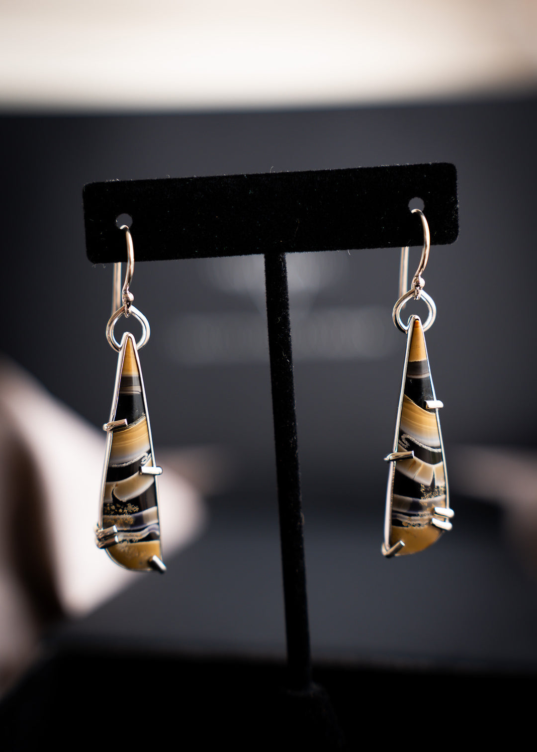 Fryite Jasper Long Teardrop Earrings