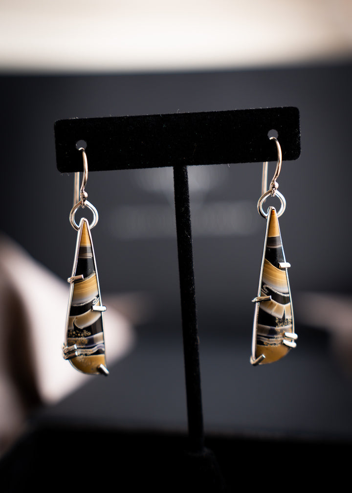 Fryite Jasper Long Teardrop Earrings