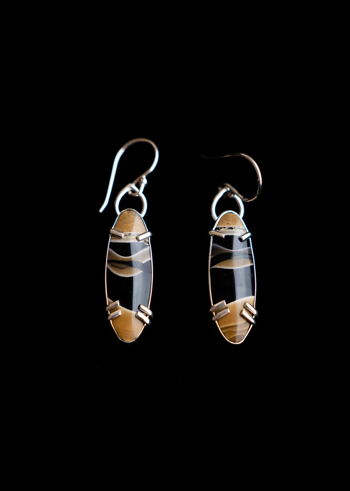 Fryite Jasper Oval Drop Earrings