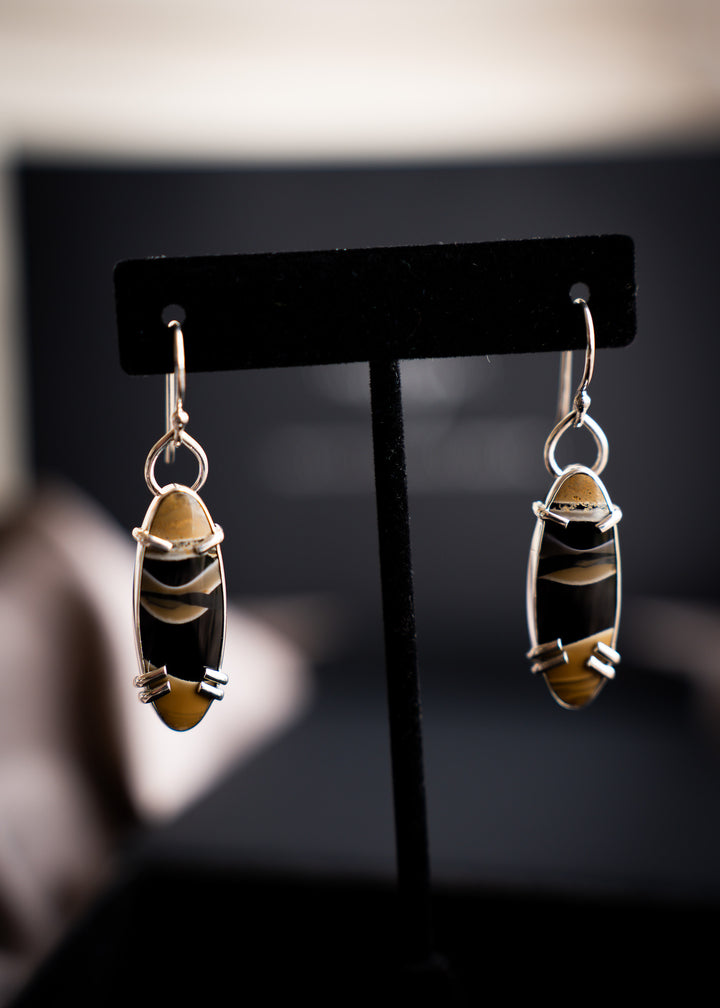 Fryite Jasper Oval Drop Earrings