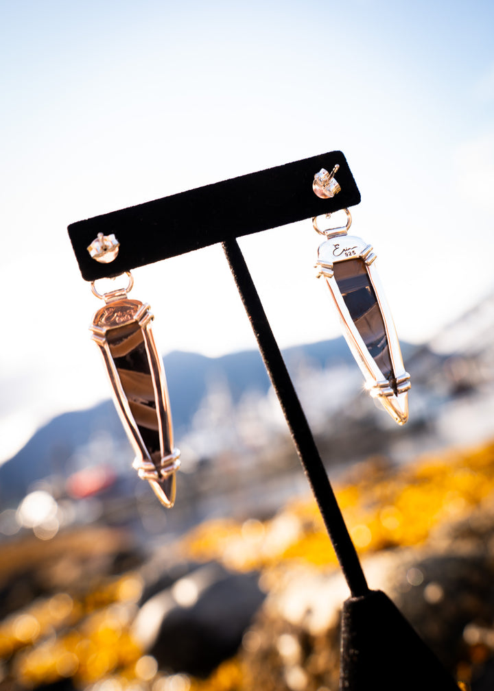 Fryite Jasper Lotus Post Point Earrings