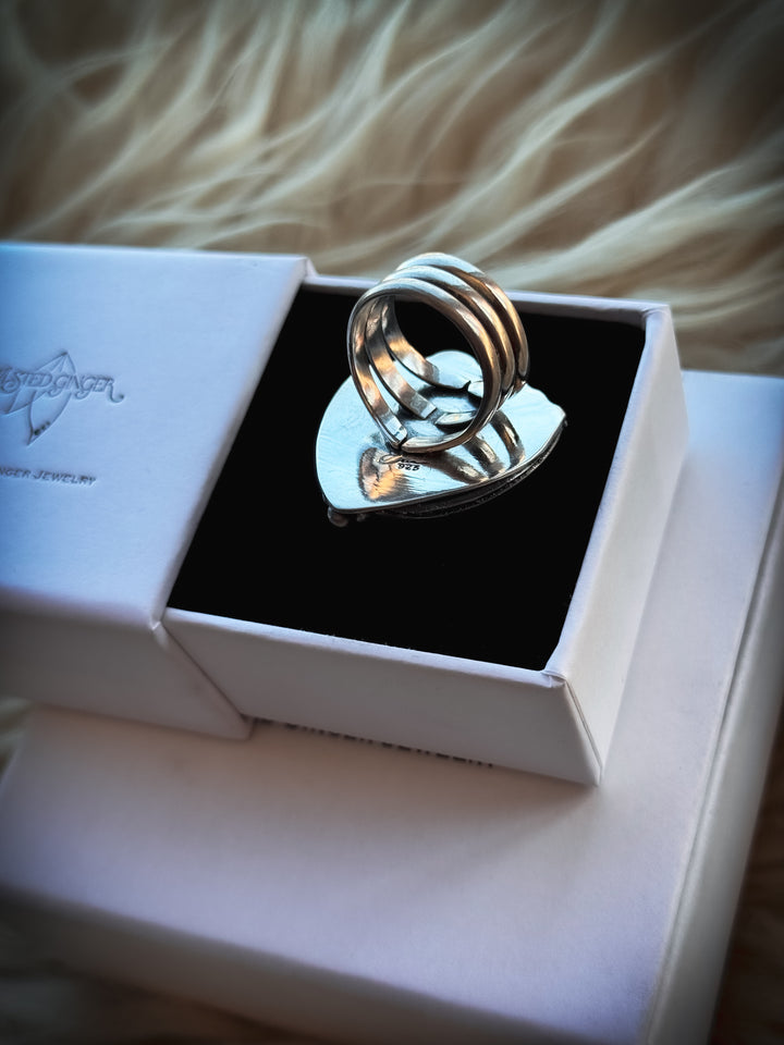Twin Stars Garnet Memorial Ring