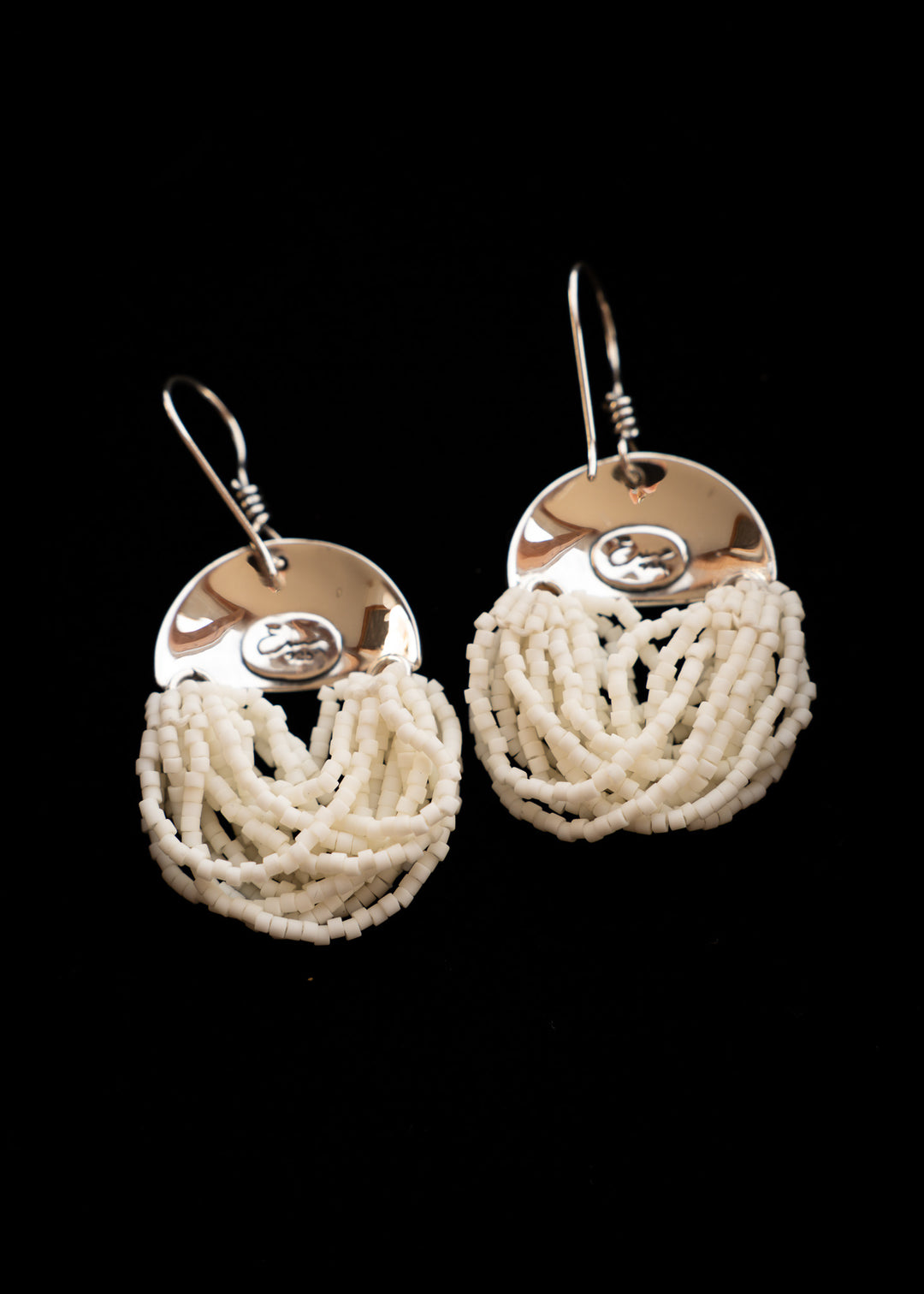 Glacial Lace Drops - White Beaded Earrings