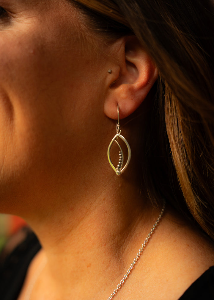 Juniper | Sterling Silver Marquise Earrings | Mewali Meadows
