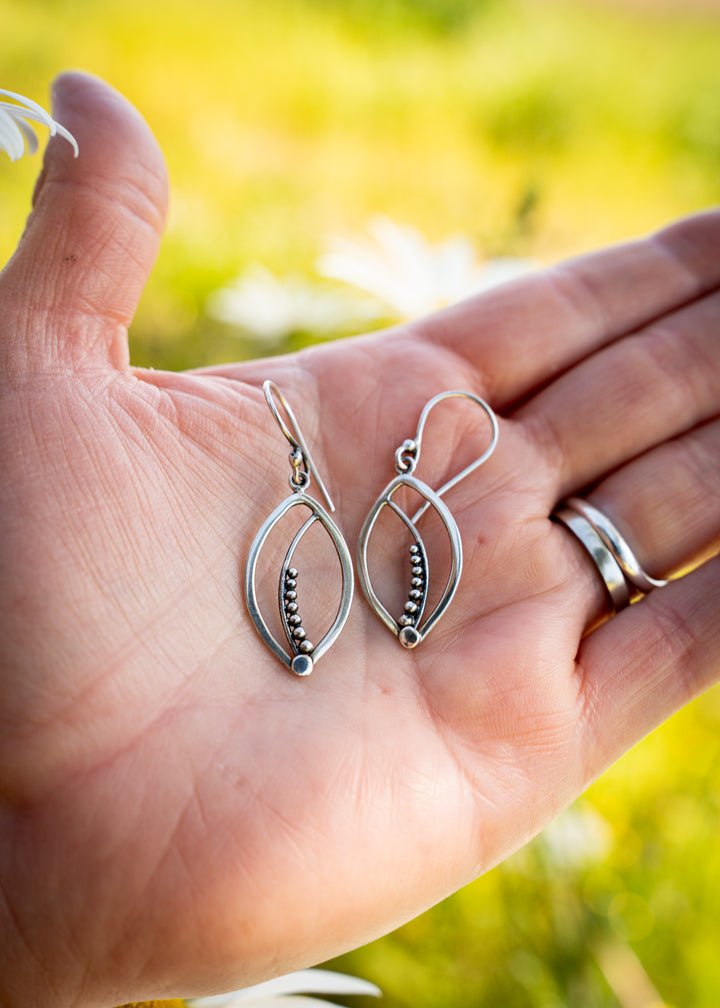 Juniper | Sterling Silver Marquise Earrings | Mewali Meadows