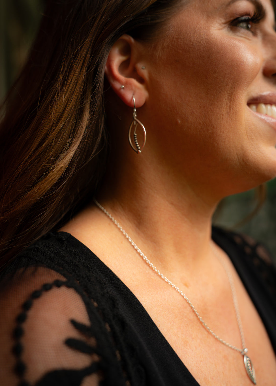 Juniper | Sterling Silver Marquise Earrings | Mewali Meadows