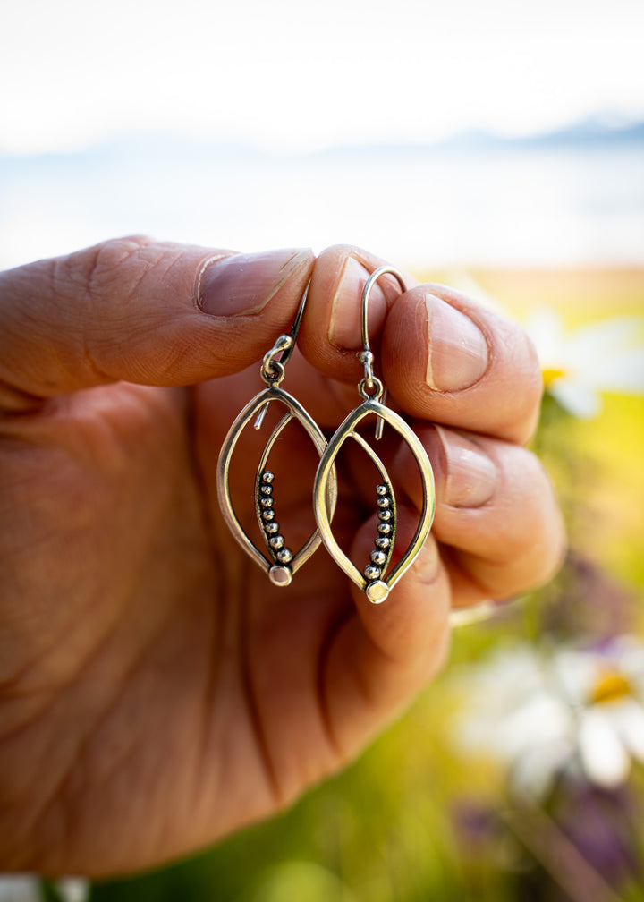 Juniper | Sterling Silver Marquise Earrings | Mewali Meadows
