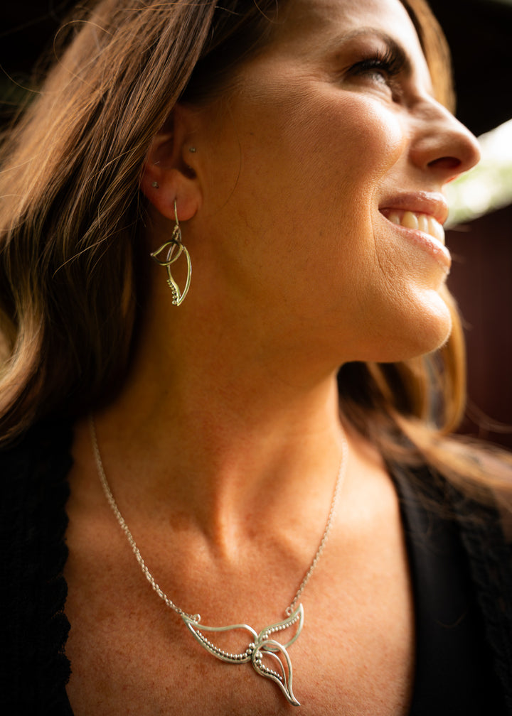 Luna | Sterling Silver Moth Wing Earrings | Mewali Meadows