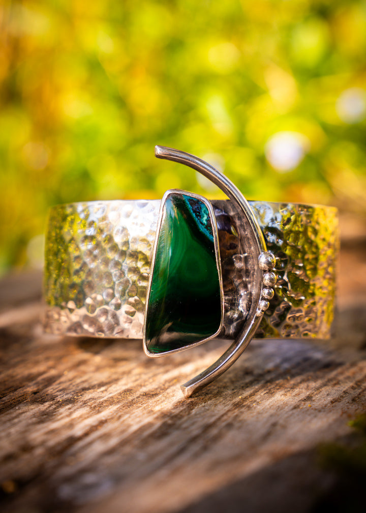 Custom Malachite Cuff - The Waxing Moon
