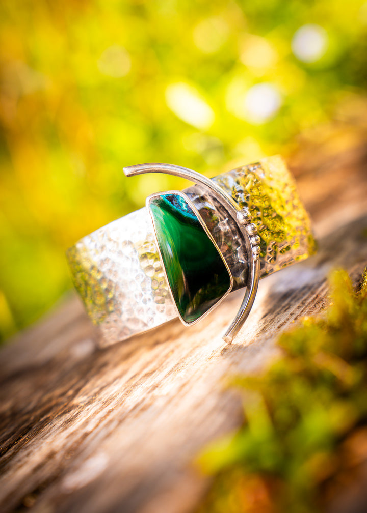 Custom Malachite Cuff - The Waxing Moon