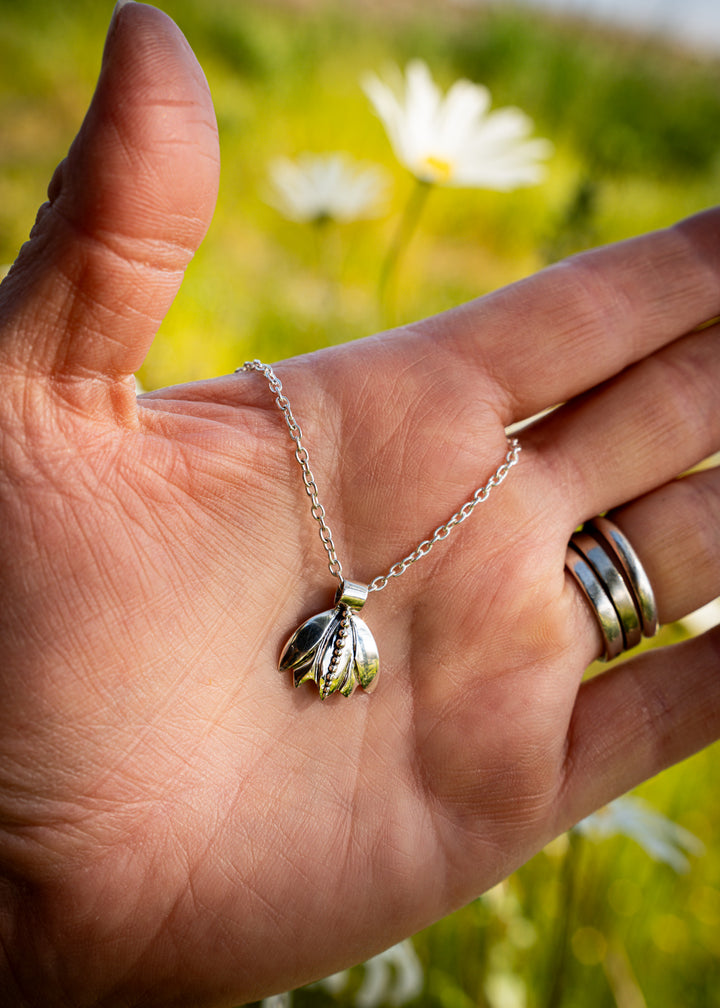 Morningbloom | Sterling Silver Lotus Pendant | Mewali Meadows