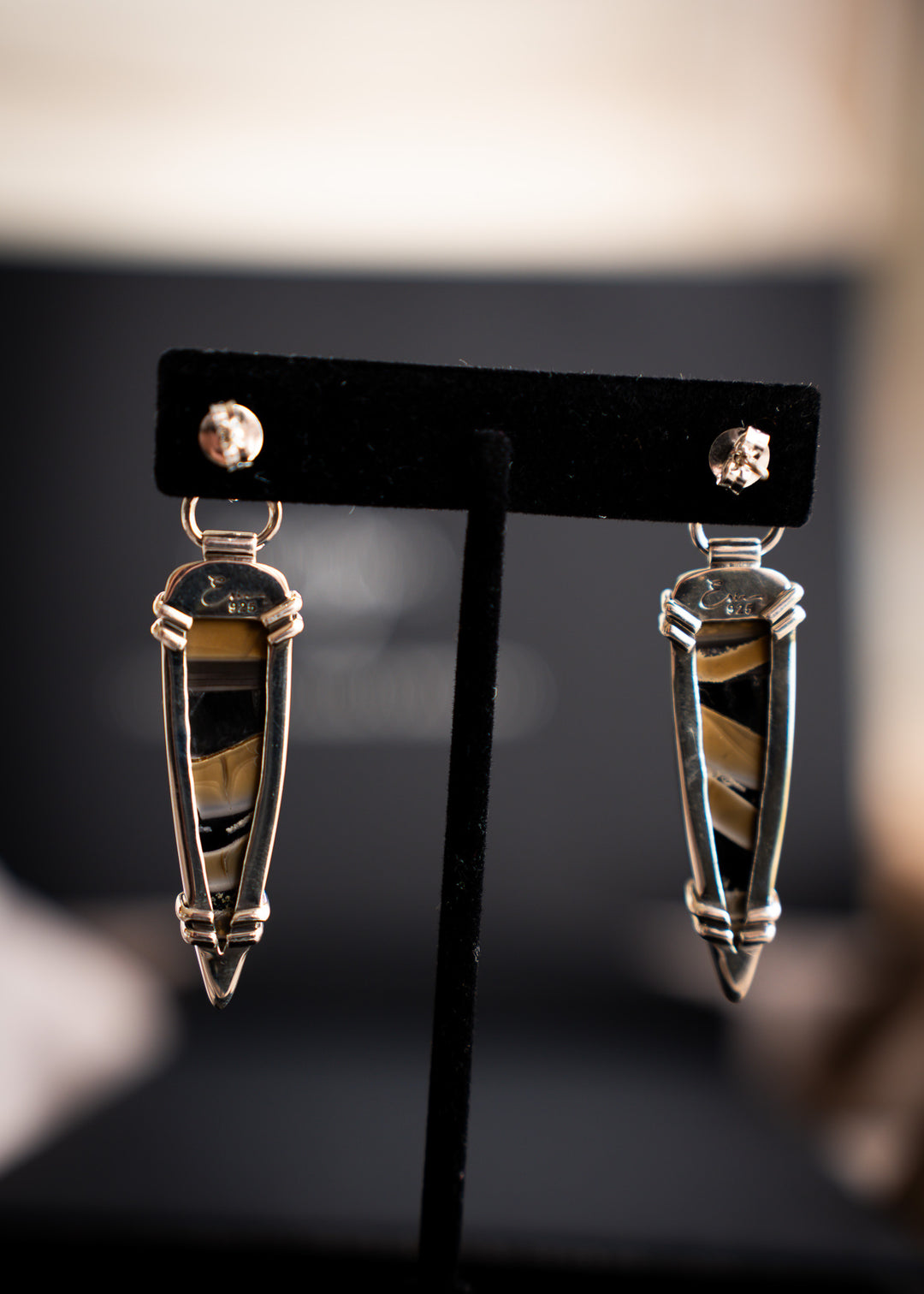 Fryite Jasper Lotus Post Point Earrings