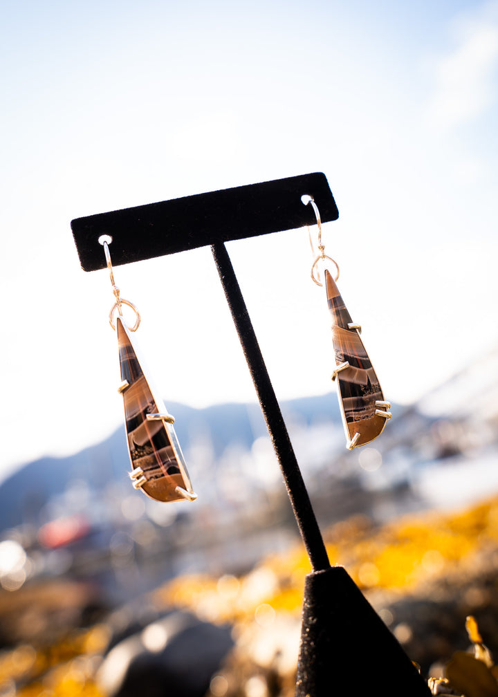 Fryite Jasper Long Teardrop Earrings