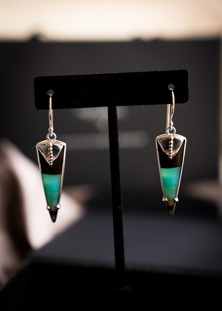 Opalwood Arrow Earrings with Granulation - Undimmed