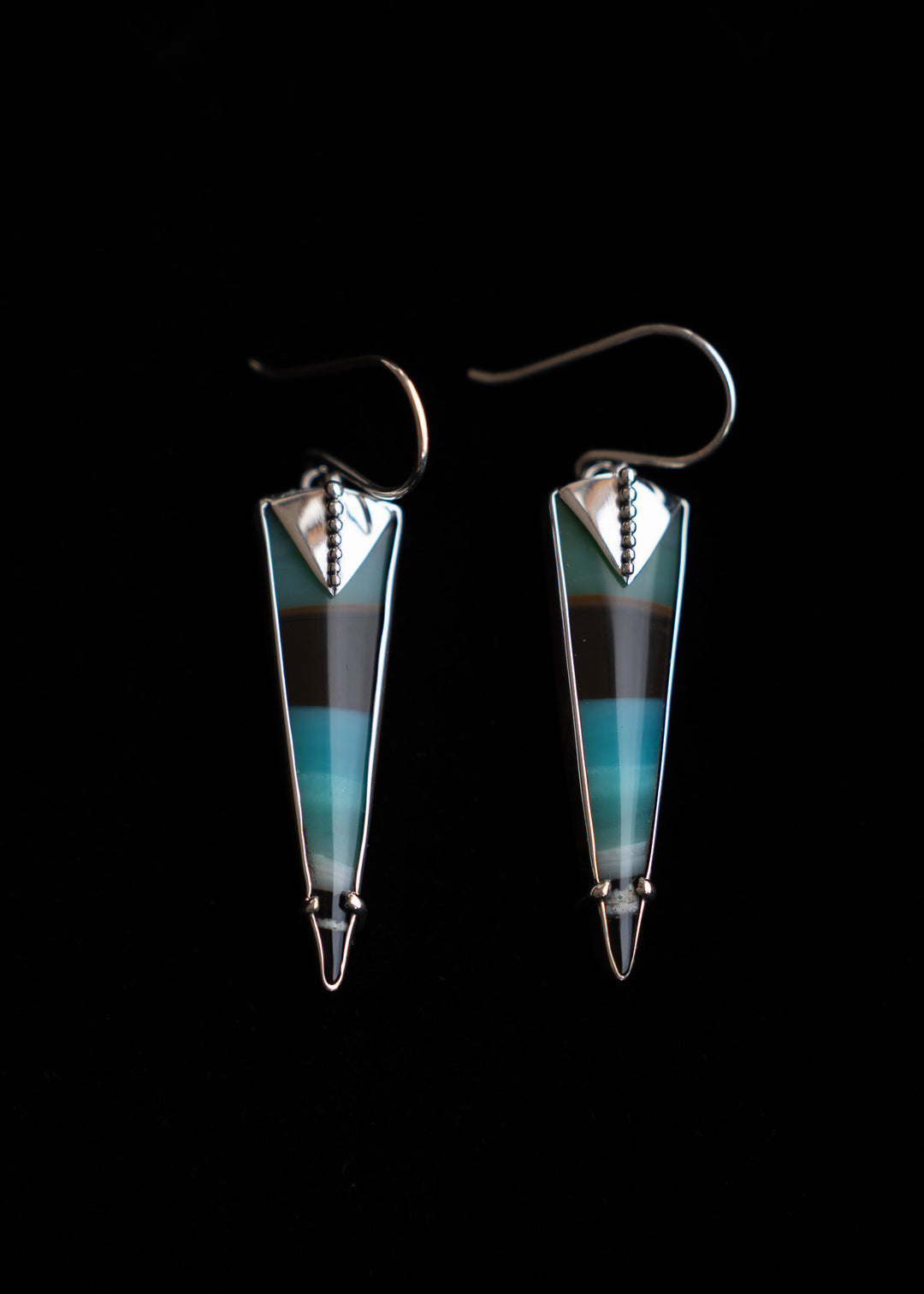 Opalwood Dagger Earrings with Granulation