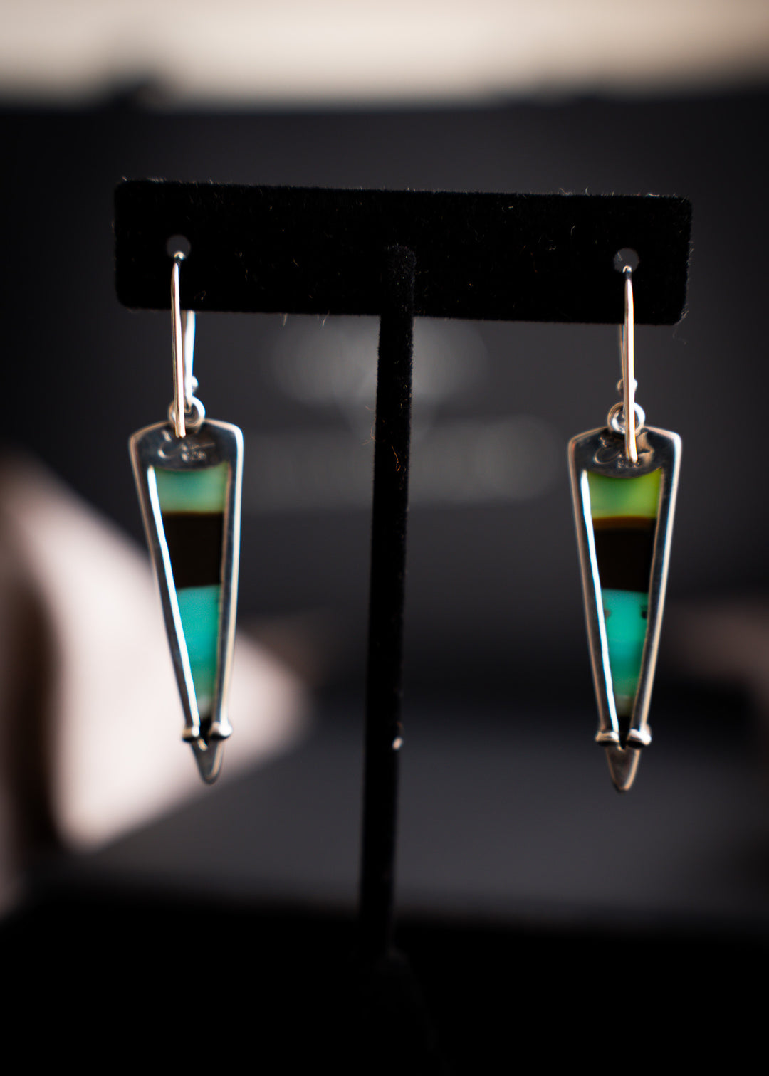 Opalwood Dagger Earrings with Granulation