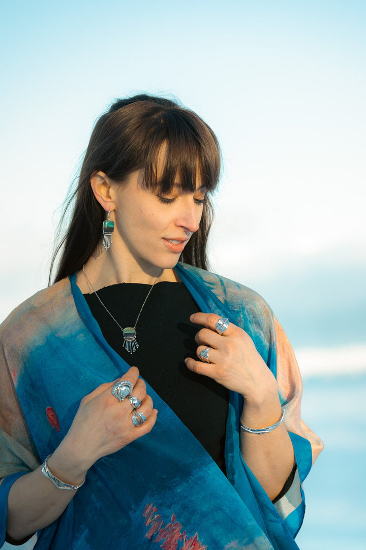 Opalwood Fringe Earrings - Ancient Stillness