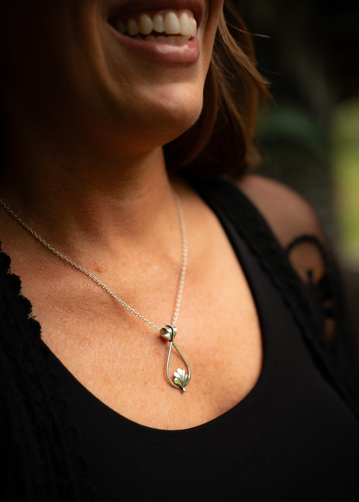 Padma | Sterling Silver Lotus Pendant | Mewali Meadows