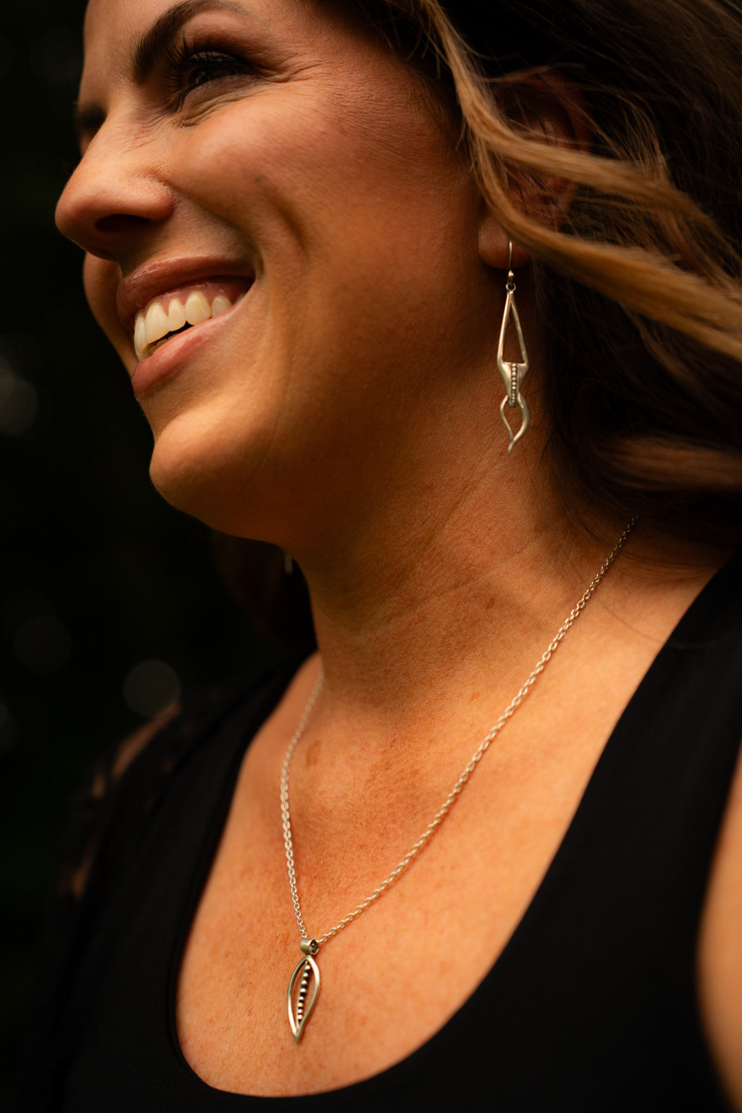 Echo | Sterling Silver Leaf Pendant | Mewali Meadows