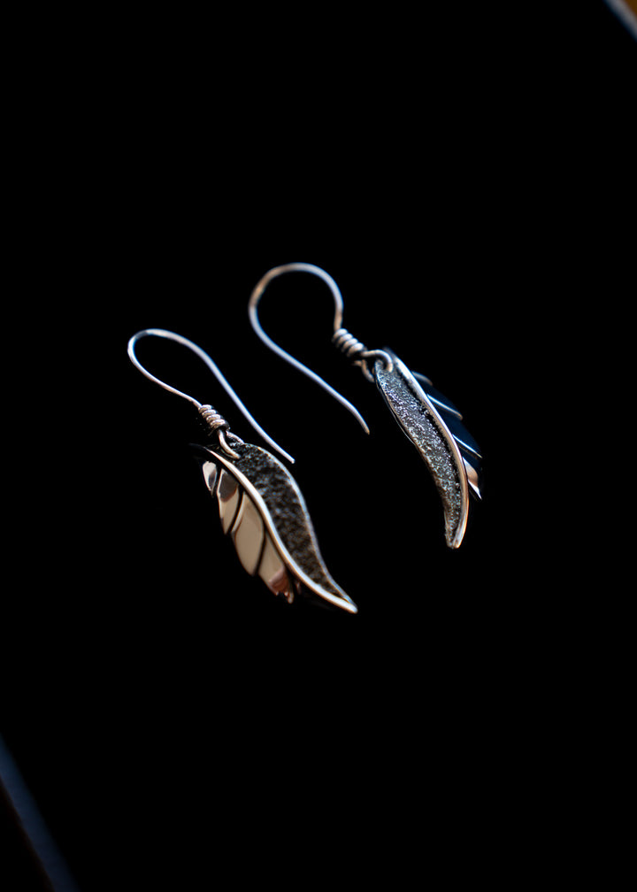 Rain Kissed Berry Leaf Earrings