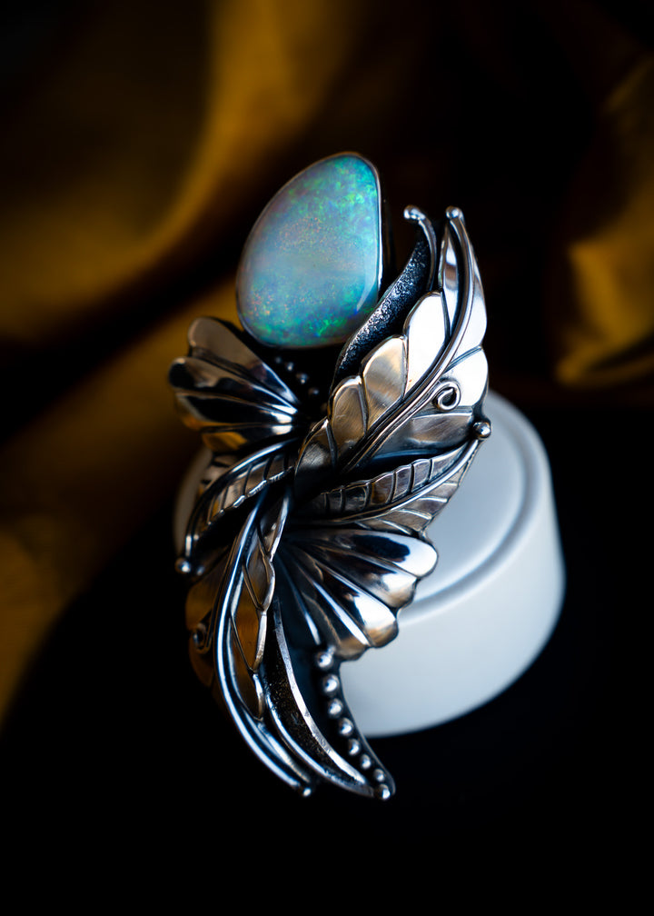 Pipe Opal Sterling Silver Heirloom Ring
