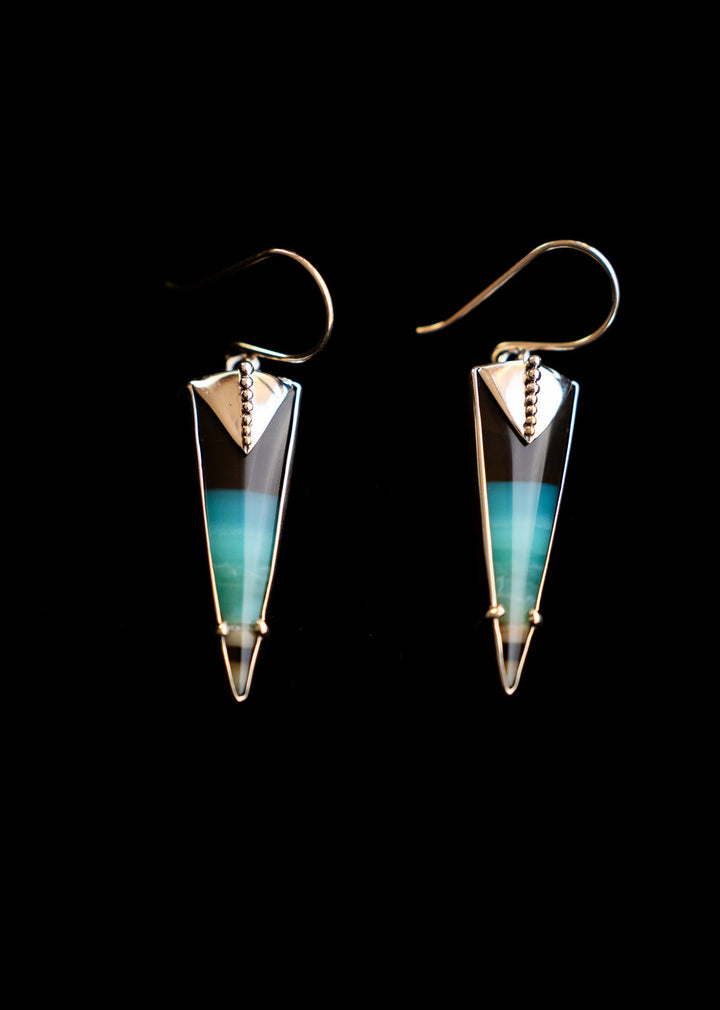 Opalwood Arrow Earrings with Granulation - Undimmed
