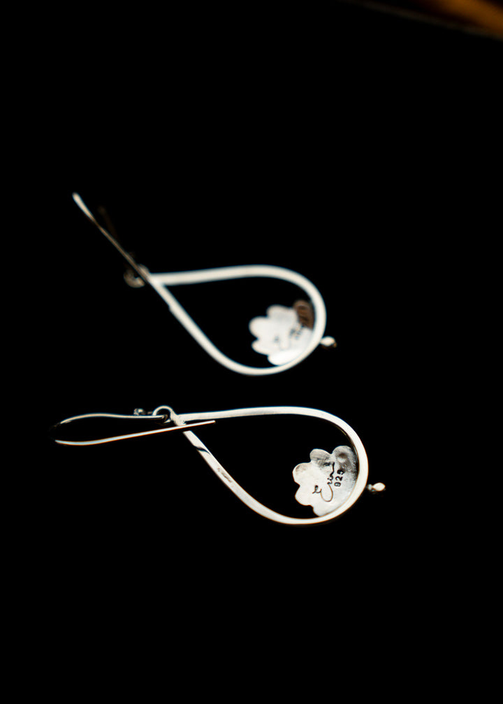 Waterlily | Sterling Silver Teardrop Earrings | Mewali Meadows