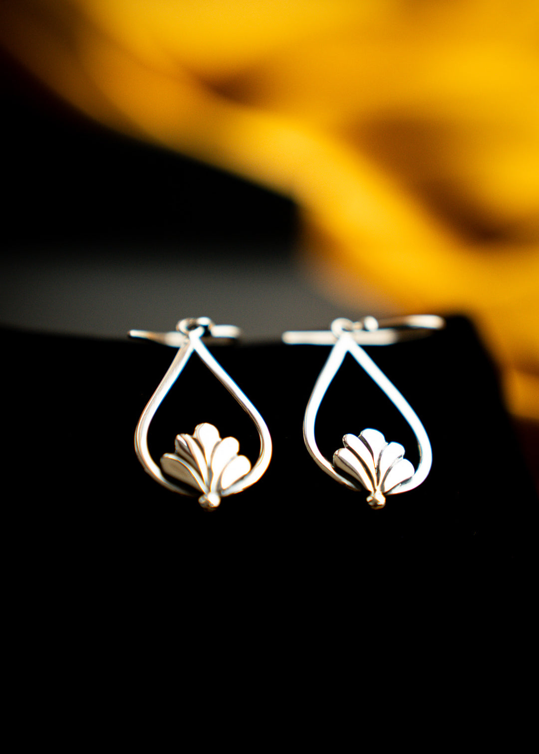 Waterlily | Sterling Silver Teardrop Earrings | Mewali Meadows