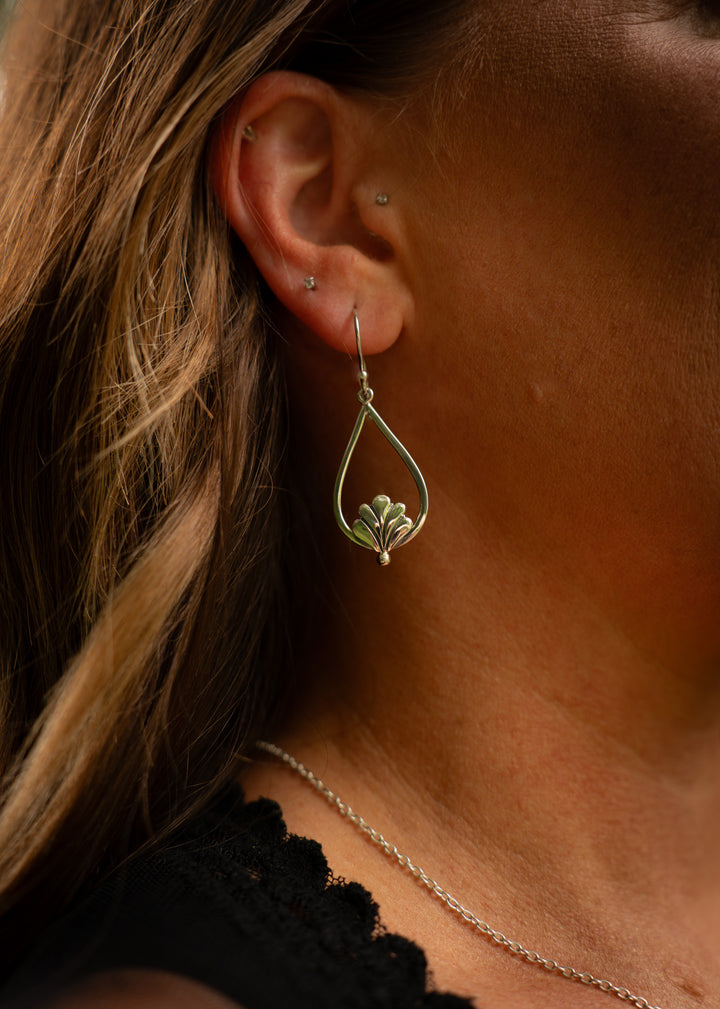 Waterlily | Sterling Silver Teardrop Earrings | Mewali Meadows