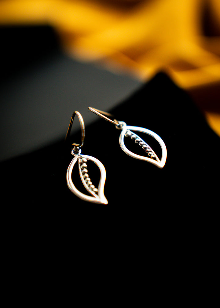 Whisper | Sterling Silver Leaf Earrings | Mewali Meadows