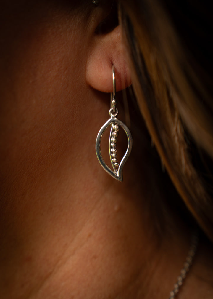 Whisper | Sterling Silver Leaf Earrings | Mewali Meadows