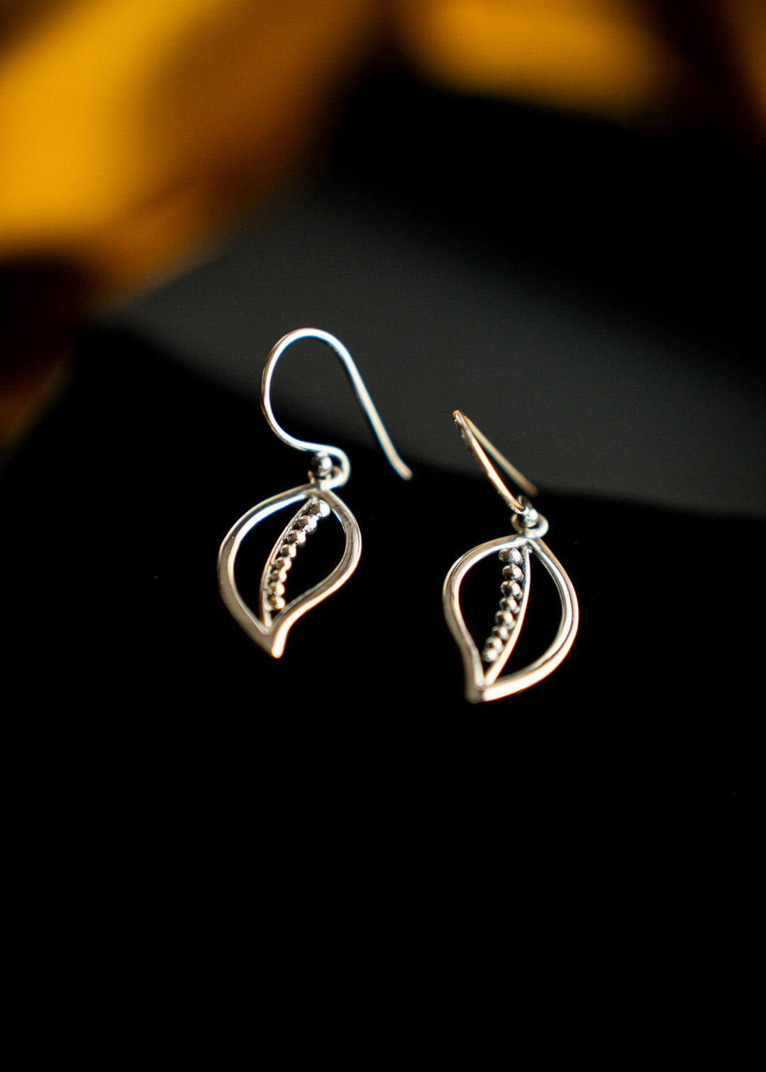 Whisper | Sterling Silver Leaf Earrings | Mewali Meadows
