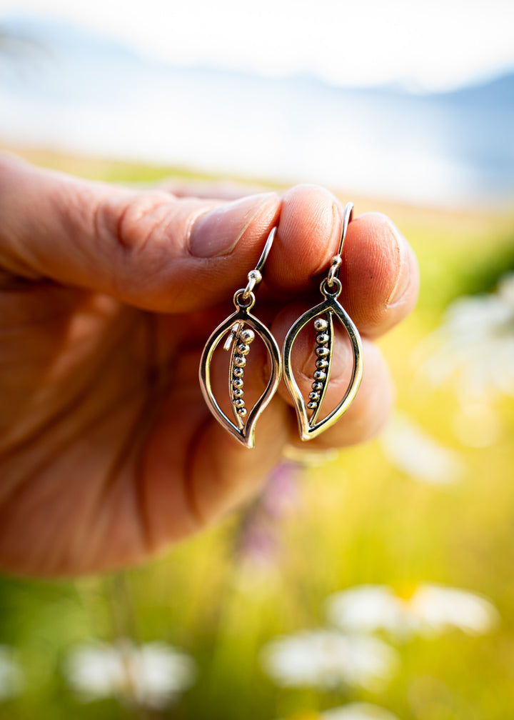 Whisper | Sterling Silver Leaf Earrings | Mewali Meadows