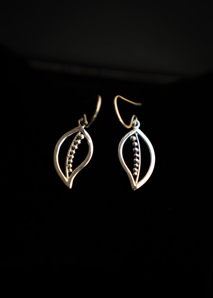 Whisper | Sterling Silver Leaf Earrings | Mewali Meadows