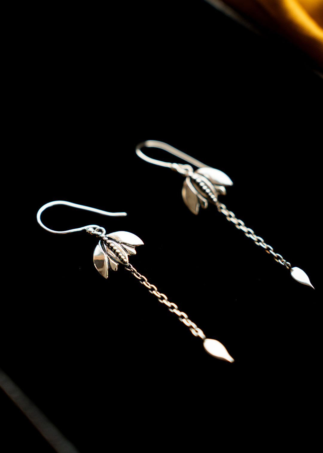 Windchime | Sterling Silver Lotus Dangle Earrings | Mewali Meadows
