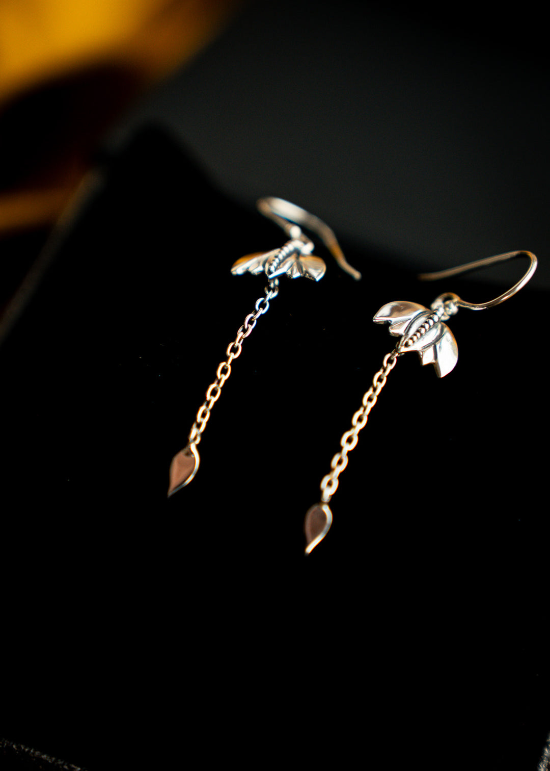 Windchime | Sterling Silver Lotus Dangle Earrings | Mewali Meadows